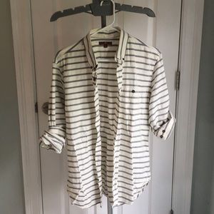 7 For All Mankind Striped Button Up